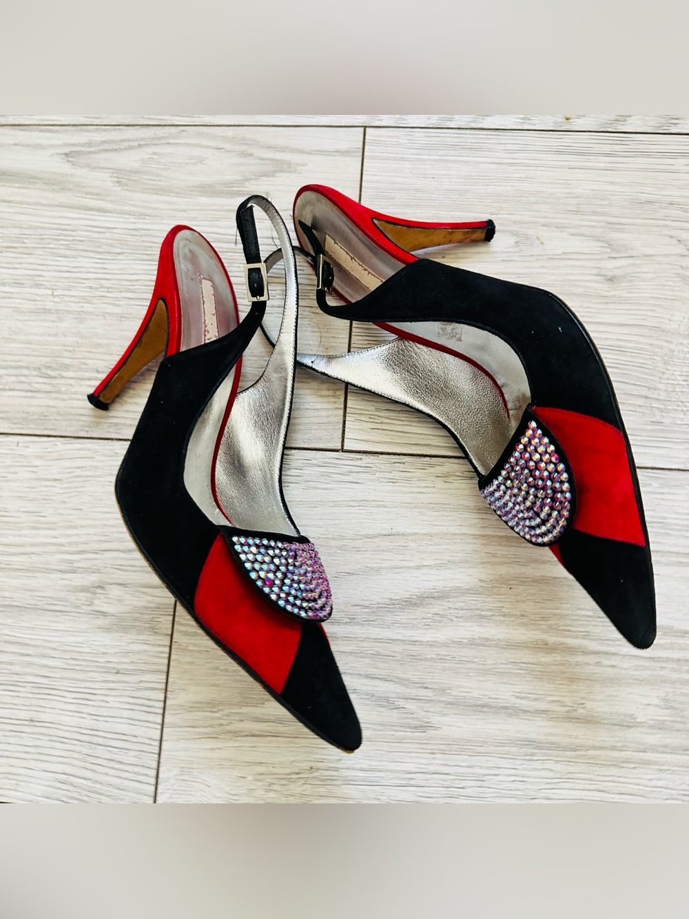 Women's shoes, Christian
Lacroix's size 38.5 black red crystals suede
